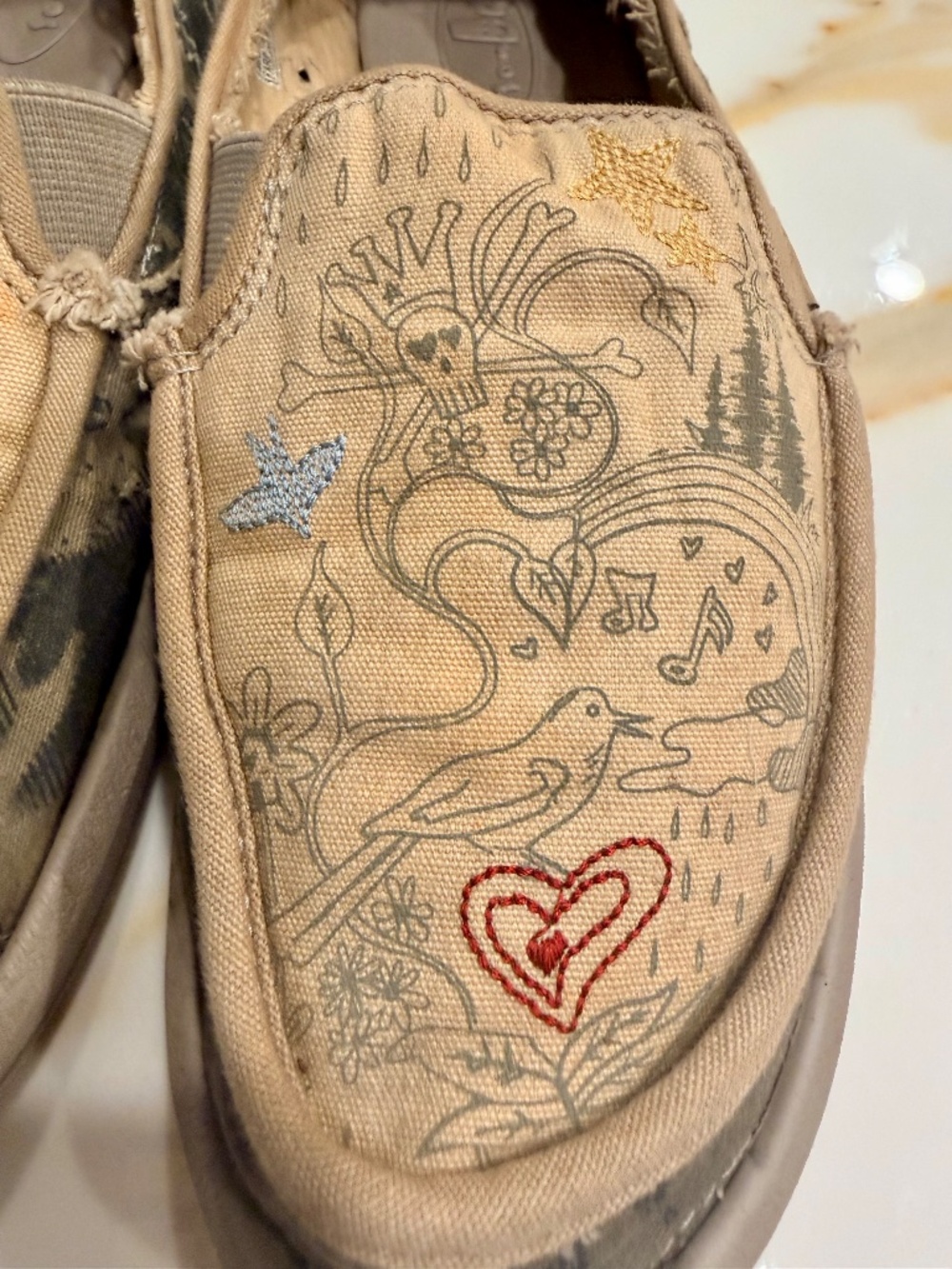 Sanuk Women's Scribble Sidewalk Surfer shoes Sz 7 M - Picture 2 of 10